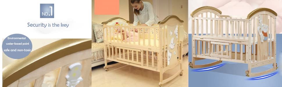 BabyTeddy Crib Cot Cradle Swing