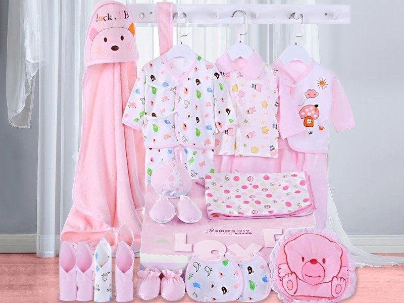 Dotmom baby clothes gift set for newborn baby boy girl clothes pack of 23 pieces for baby shower