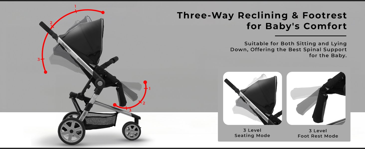 Multi-position recline stroller