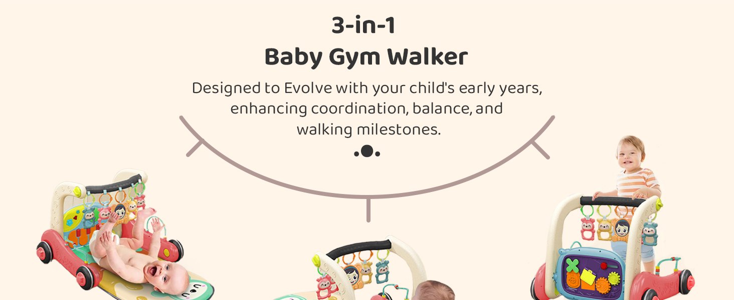 Baby gym and walker combo
