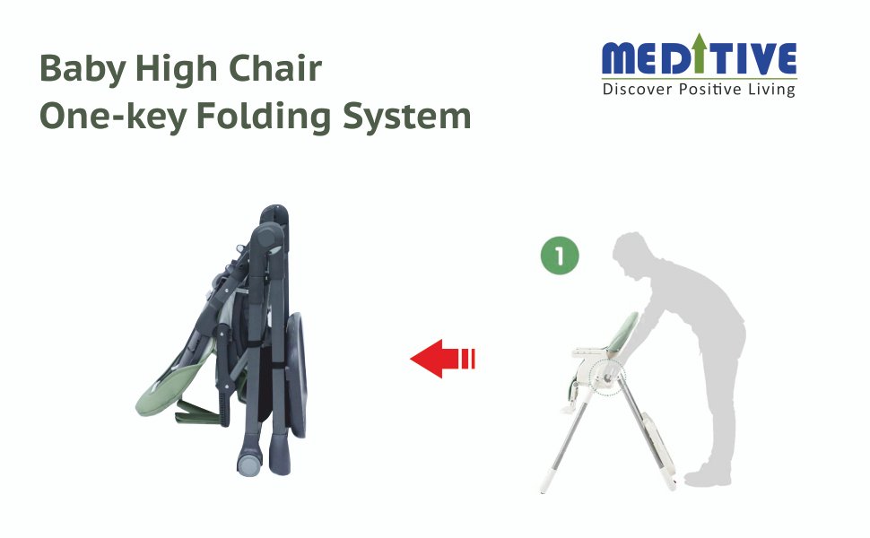 baby high chair one click folding system