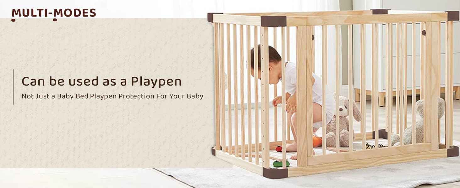 baby cot with play pen mode 