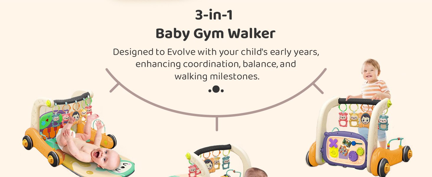 Baby gym and walker combo