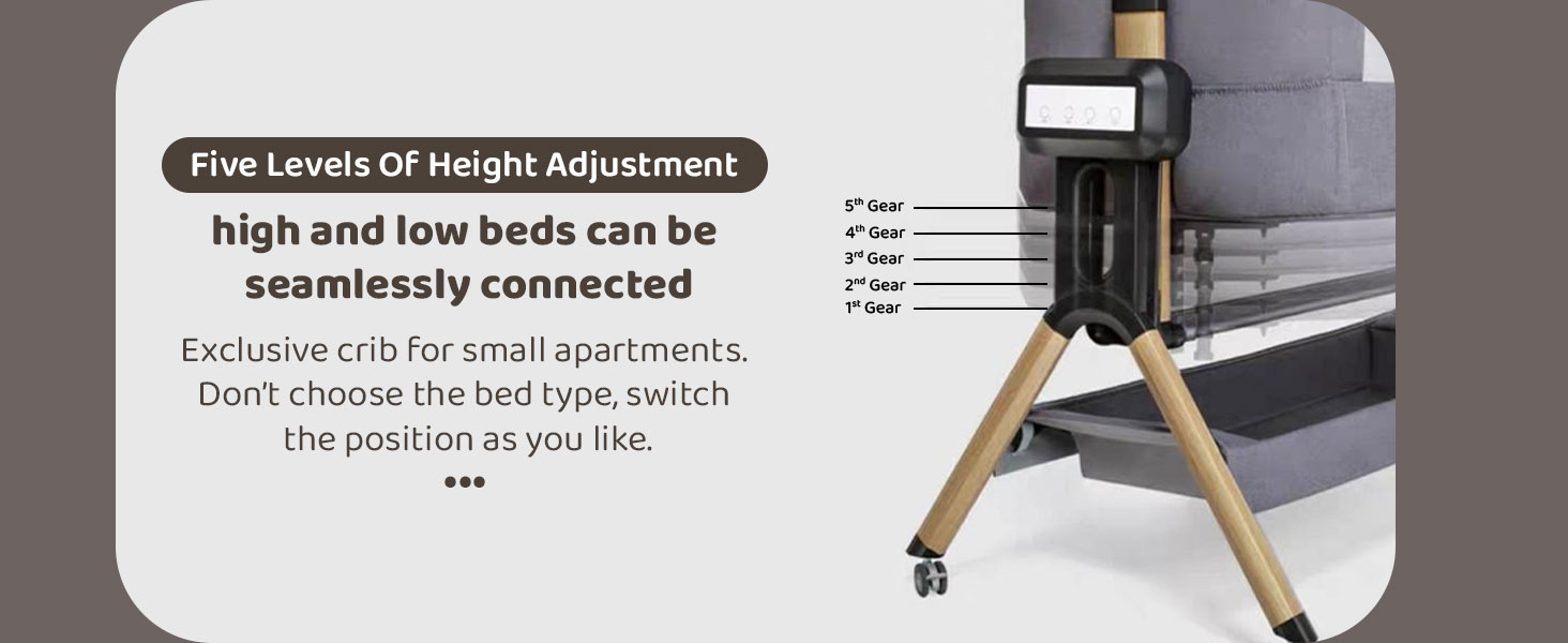 Multi-height adjustment crib