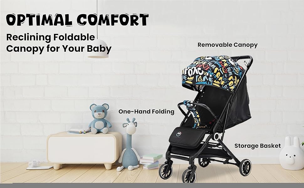 Stroller for baby 0 to 5 years foldable travel compact kids babyhug with car seat pram buggy