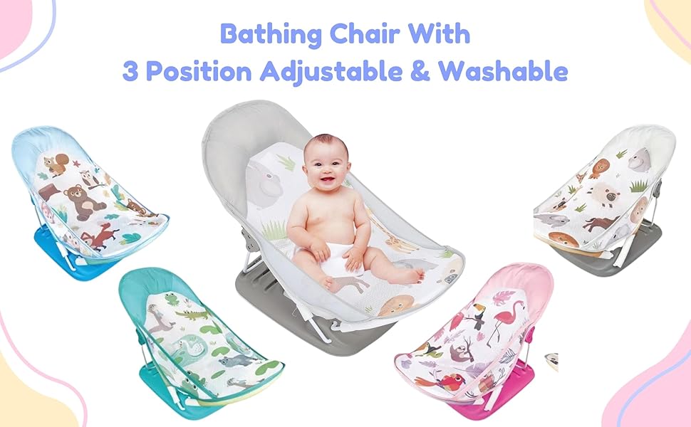 Baby Bather, Non-Slip Infant Bath Support, Soft Mesh Baby Bather, ightweight Baby Bather, 