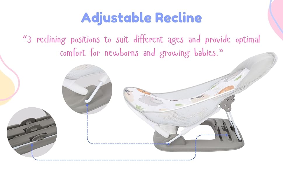  Baby Bather, Non-Slip Infant Bath Support, Soft Mesh Baby Bather, ightweight Baby Bather, 