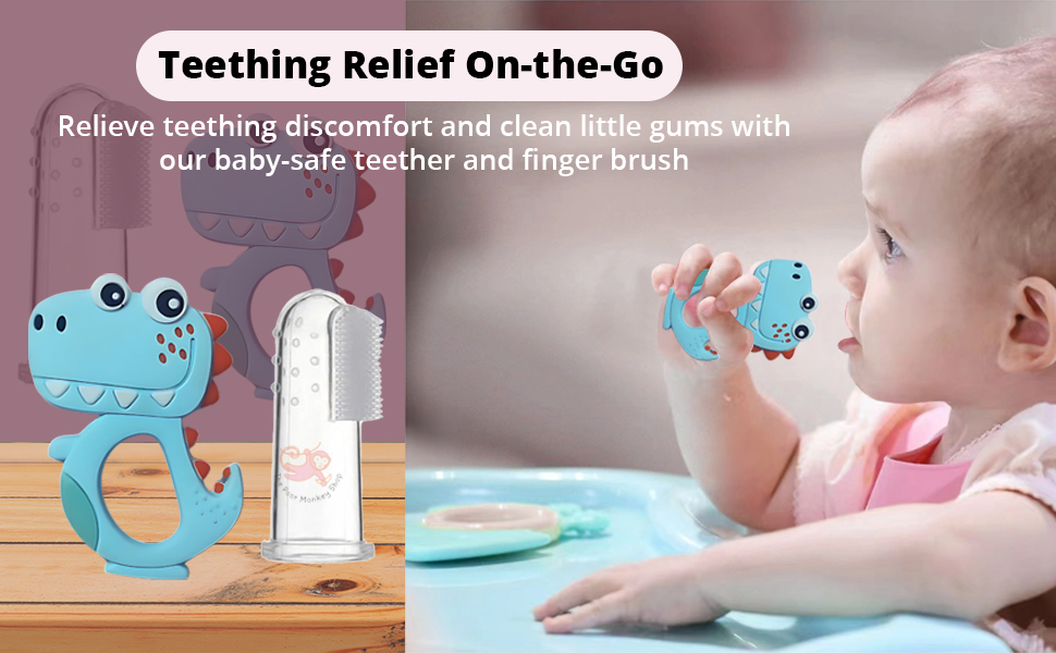 baby feeding set food-grade silicone teether finger toothbrush for babies non toxic tableware