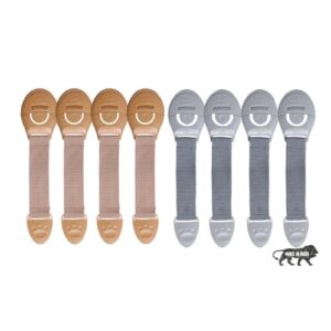 Kids Station Furniture Safety Locks for Kids, Pack of 4 Grey + 4 Beige, Made in India Child Safety, Locks for Drawers, Cabinets, Fridge, Cupboard Lock, Strong and Adhesive Safety Locks