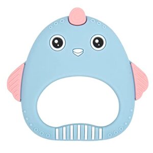 YOUSTYLO - YOU ARE PRIORITY Baby Chicken Chicks Shape Baby Teether Toy | Natural & Organic BPA-Free Silicone | Textured Infant Teething Relief | Freezable Dishwasher-Safe | Chew Toys for Boys (Blue)