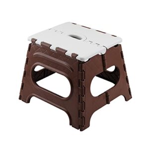 Primelife 12 Inches Super Strong Folding Step Stool for Adults and Kids, Kitchen Stepping Stools, Garden Step Stool Kitchen Stool (Brown and Ivory)(Prime)