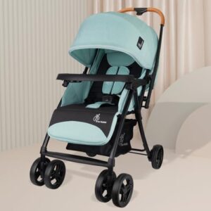 R for Rabbit Poppins Joy Stylish Baby Stroller | Pram for Kids with Reversible Handle | New Born Babies Stroller for 0 to 3 Years Boy and Girl (Green Black)