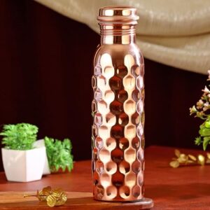 CROCKERY WALA & COMPANY Pure Copper Bottle (Vintage Diamond)