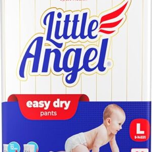 Little Angel Baby Easy Dry Diaper Pants With 12 Hrs Absorption Large Size, 9-14 Kgs - L (62 Pieces)