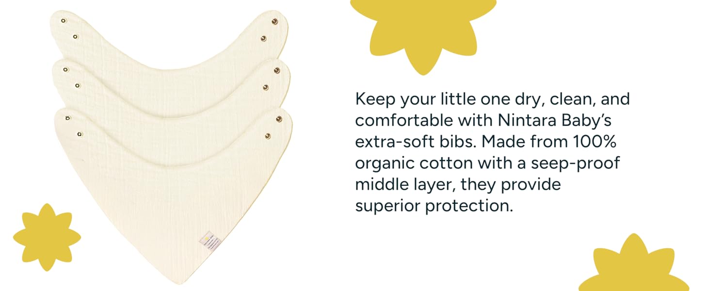 Hypoallergenic baby feeding bibs, soft, breathable, and absorbent bibs for newborns