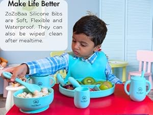 Silicone Baby Bib and Spoon