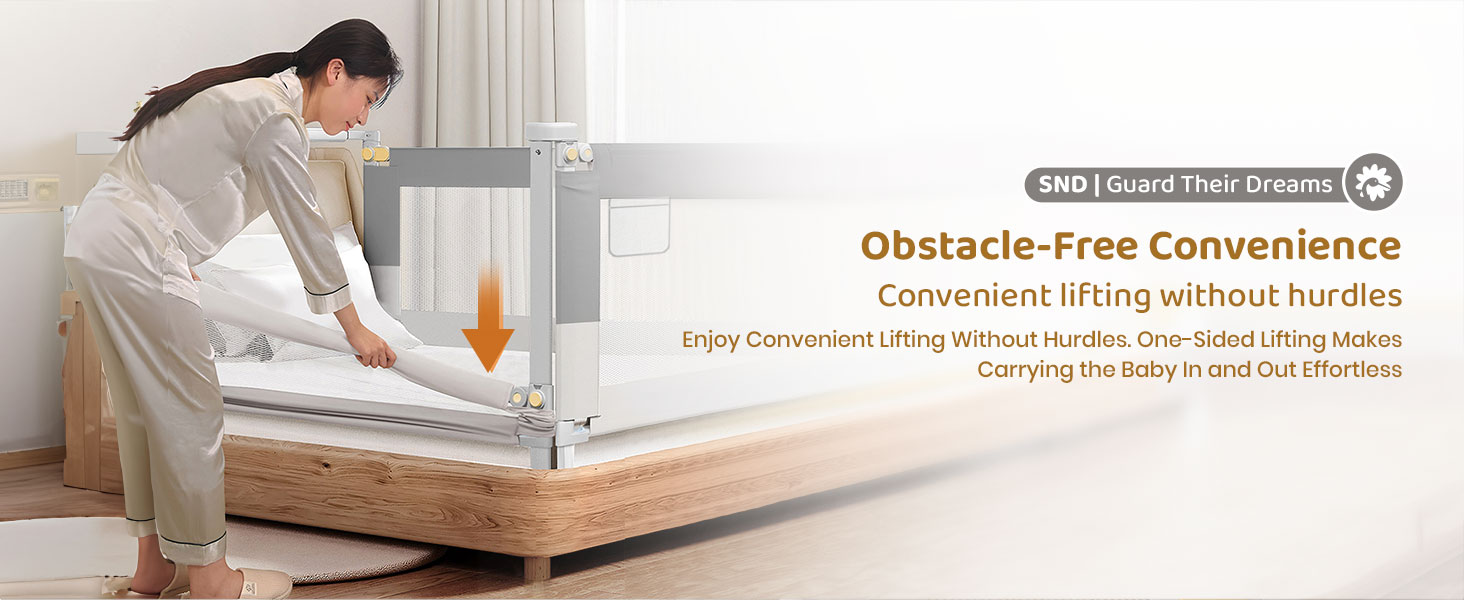Baby bed guard with adjustable height
