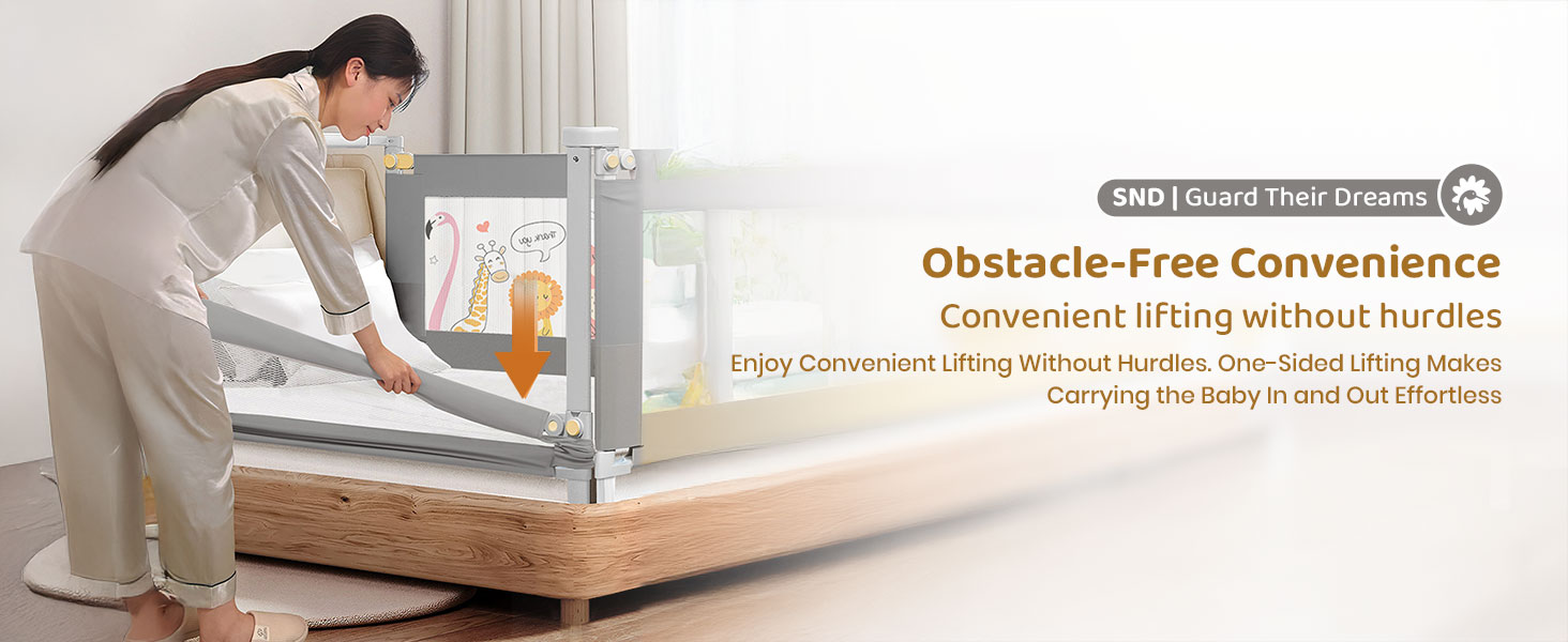 Baby bed guard with adjustable height