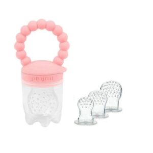 prajmi Silicone Fruit Feeder for 4+ Months Baby | Silicone Food & Fruit Nibbler for Babies | BPA Free Fruit Feeder and Pacifier (Rose Quartz)