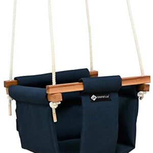 Shopoflux Swing for Kids | Baby Hanging Indoor Outdoor Jhula for Garden, Polyester, 9 Inch (6 Months to 3 Years) (Up to 25 Kg) (Blue)