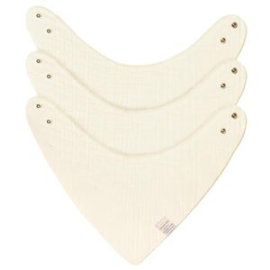 NINTARABABY Bandana Bibs - 100% Organic Premium Muslin Cotton, Absorbent, Soft, Adjustable Snap Buttons, Reversible, 7-Layers for Drooling, Teething, Feeding, Gifts for Babies Ages 0-3, Pack of 3