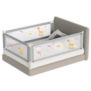 KidDough Bed Rail Guard for Kids Safety Bed Rail for Baby Safety (6.5ftX6ftX6.5ft, 3 Sides, Grey)