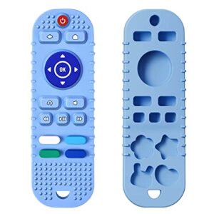 tekme Silicone Remote Teether For Baby, For 3+ Months Baby, Helps Biting Skills Development, Teething Toys For Babies And Toddlers (Blue)