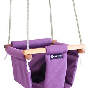 Shopoflux Baby Swing for Indoor Outdoor Use | Kids Jhula (6 Months To 3 Years, Up To 25 Kg) | Purple Polyester, 9 Inch