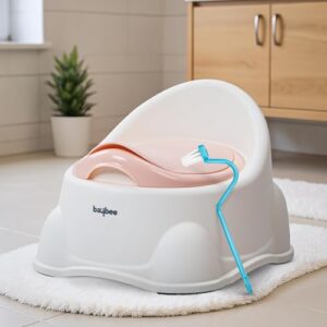 Baybee Baby Potty Training Seat for Kids 1-5 Years | Toddler Baby Potty Seat Chair with Removable Tray, Soft Cushion & Cleaning Brush | Portable Toilet Training Potty Seat (Pink)