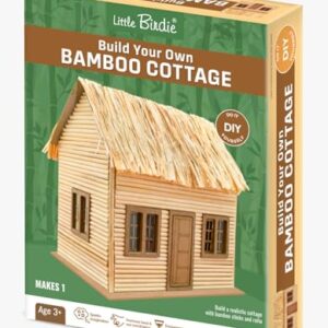 Little Birdie DIY Build Your Own Bamboo Cottage Kit | for Home Decoration, Art & Craft, Creative, Fun & Activity DIY Learning Kit | Gift for Kids, Girls and Boys