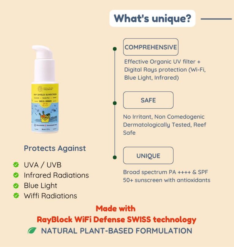 Little Rituals Baby Sunscreen for Kids 0-15 Yrs SPF 50 PA++++ Organic & Natural Lotion, UVA UVB IR, Blue Light, Wifi Radiation, Protection, Hypoallergenic, SWISS Tech, Daily Use Sunblock - 30gm - Image 5