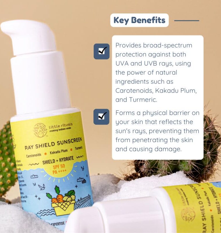 Little Rituals Baby Sunscreen for Kids 0-15 Yrs SPF 50 PA++++ Organic & Natural Lotion, UVA UVB IR, Blue Light, Wifi Radiation, Protection, Hypoallergenic, SWISS Tech, Daily Use Sunblock - 30gm - Image 4