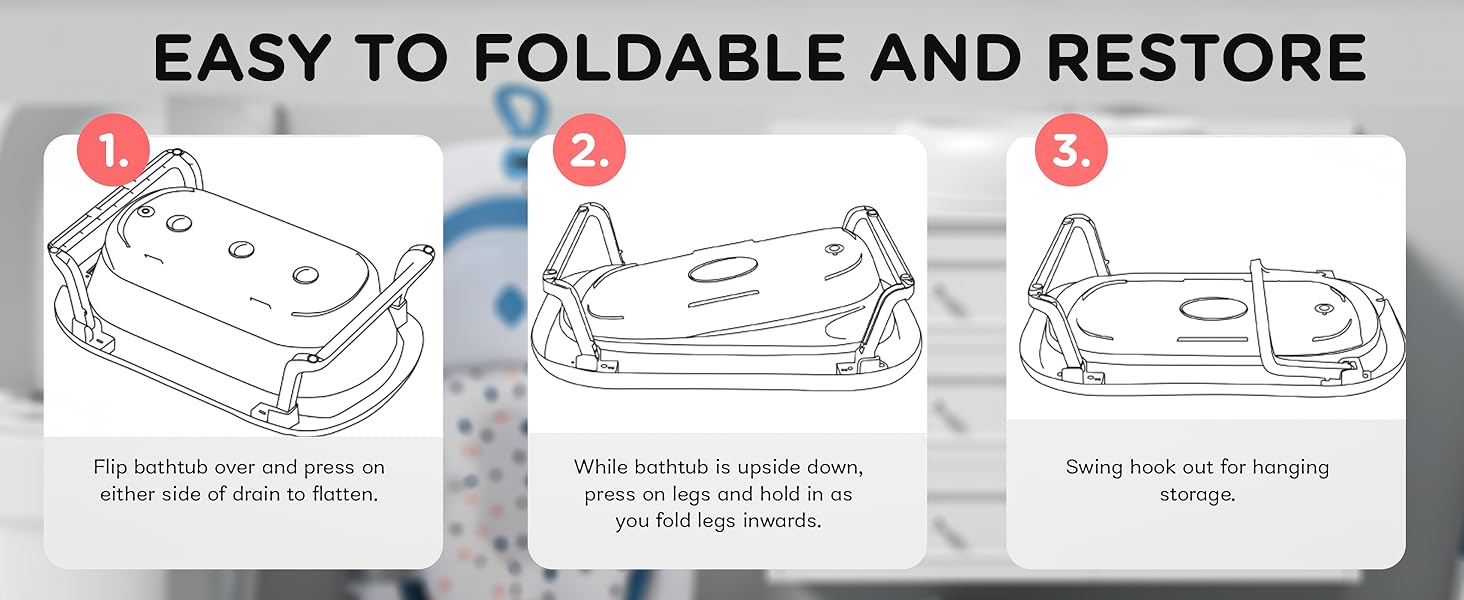  Kids Foldable Bath Tub for Baby