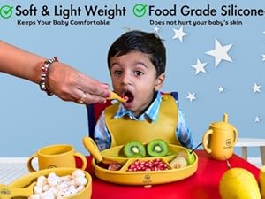 Silicone Baby Bib and Spoon