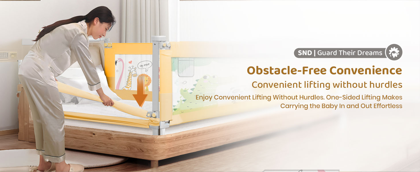 Baby bed guard with adjustable height