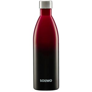 Amazon Brand - Solimo 1000ml Stainless Steel Vacuum Insulated Bottle | Double-Wall Insulation, Leak-Proof, 24 Hours Hot and Cold | for Work, Home, Commute and Travel | Red & Black