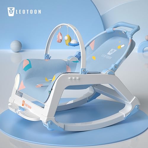 5 in1 Rocking Tots Baby Rocker, Booster Seat, Multi Position Recline, Rocking Chair for Kids, Hanging Toys & Music, Baby Dining Seat, Blue, 0 to 36 Months - Image 3