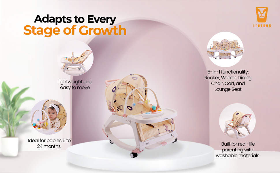 Infant Rocking Chair, Parul Toys, Leotton, Lightweight Baby Rocker, Baby Dining Seat, Booster Seat