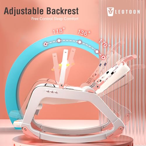 5 in1 Rocking Tots Baby Rocker, Booster Seat, Multi Position Recline, Rocking Chair for Kids, Hanging Toys & Music, Baby Dining Seat, Pink, 0 to 36 Months - Image 2