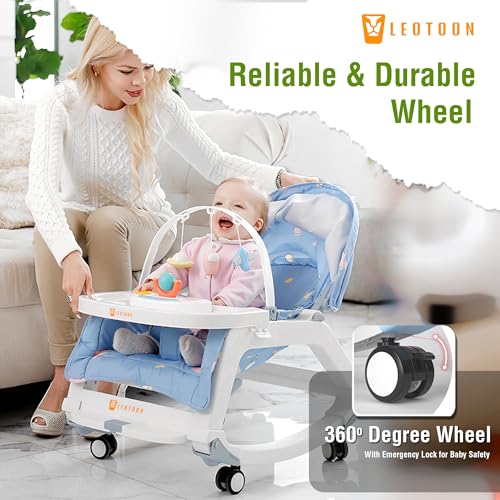 5 in1 Rocking Tots Baby Rocker, Booster Seat, Multi Position Recline, Rocking Chair for Kids, Hanging Toys & Music, Baby Dining Seat, Blue, 0 to 36 Months - Image 8