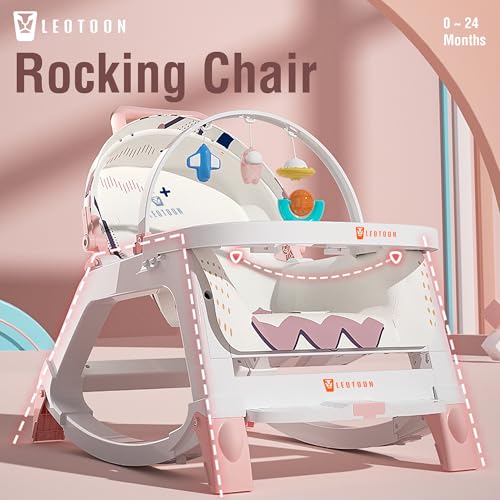 5 in1 Rocking Tots Baby Rocker, Booster Seat, Multi Position Recline, Rocking Chair for Kids, Hanging Toys & Music, Baby Dining Seat, Pink, 0 to 36 Months - Image 6