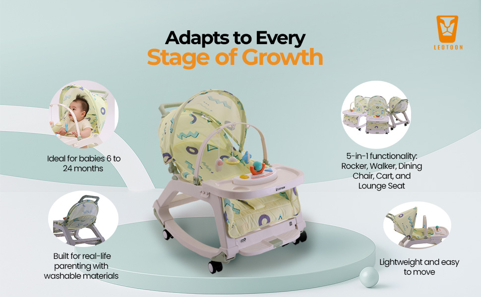 Infant Rocking Chair, Parul Toys, Leotton, Lightweight Baby Rocker, Baby Dining Seat, Booster Seat