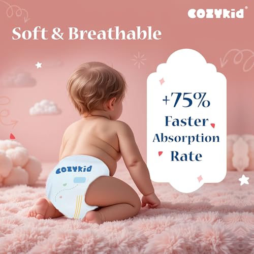CozyKid Baby Diaper Pants | Supersoft & Comfortable Pull-Up Diaper Pants | Fast Absorbing Diaper | Anti-Bacterial|Rash Protection | 12 hrs leak protection | Toxin Free | Small, 150 Count - Image 3