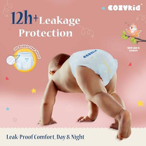 CozyKid Baby Diaper Pants | Supersoft & Comfortable Pull-Up Diaper Pants | Fast Absorbing Diaper | Anti-Bacterial|Rash Protection | 12 hrs leak protection | Toxin Free | Small, 150 Count - Image 5