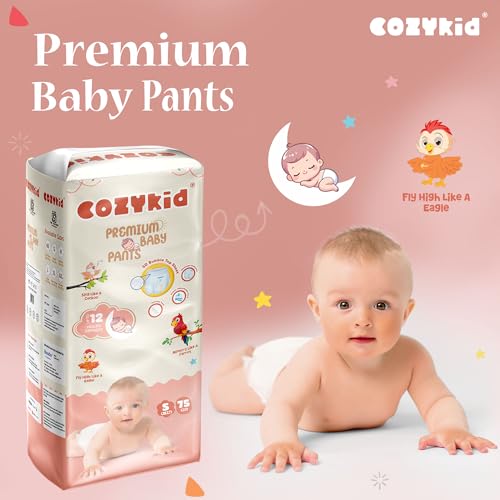 CozyKid Baby Diaper Pants | Supersoft & Comfortable Pull-Up Diaper Pants | Fast Absorbing Diaper | Anti-Bacterial|Rash Protection | 12 hrs leak protection | Toxin Free | Small, 150 Count - Image 2