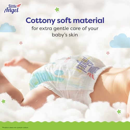 Little Angel Premier Pants Baby Diaper, New Born (NB/XS) Size, 120 Count, Cottony Soft Material, Wetness Indicator, Breathable Layer, Stretchable Sides, Pack of 2, 60 count/pack, up to 5 kgs - Image 2