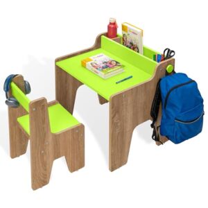 Alex Daisy Norway Kids Table and Chair Set for 3-12 Years - Green, Engineered Wood, 65 x 54 x 64 Centimeters