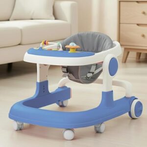 StarAndDaisy Baby Walker for 6-18 Month Baby Boy & Girl/Height Adjustment, Musical Tray & Speed Control/Baby Walker for Kids with Safety Wheels and Comfortable Seat (Blue)