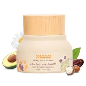 Maate Baby Face Butter 50 gm | Enriched with Shea Butter & Avocado | Soft, Nourished & Supple Facial Skin | Light & Quick Absorbing Lotion | Moisturizing Cream For Face | For Babies & Kids 0m+