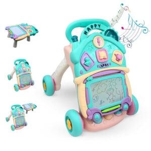 Uonibaby by StarAndDaisy 2-in-1 Baby Multiactivity Push Walker with Doodle, for Infants & Toddlers Touch Senser, Educational Elements and -in-Stable & Safe Design